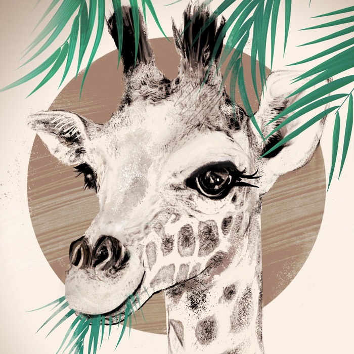 GIRAFFE CAFE - DIGITAL ILLUSTRATION